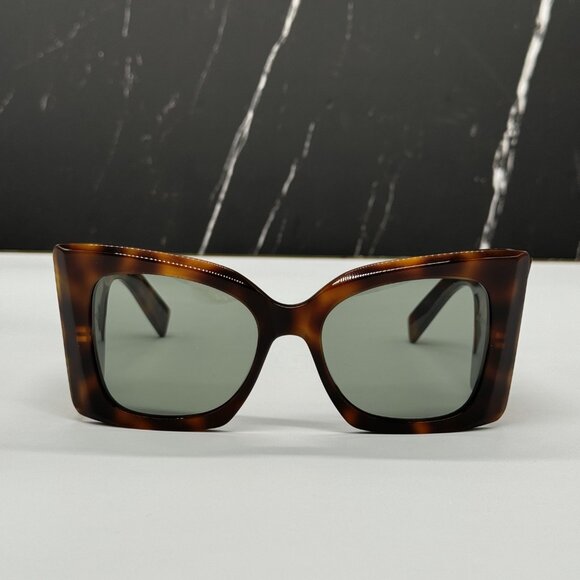 NEW SL M119 BLAZE 002 SAINT LAURENT BLAZE HAVANA OVERSIZED SUNGLASSES SLM119 - Picture 4 of 13